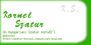 kornel szatur business card